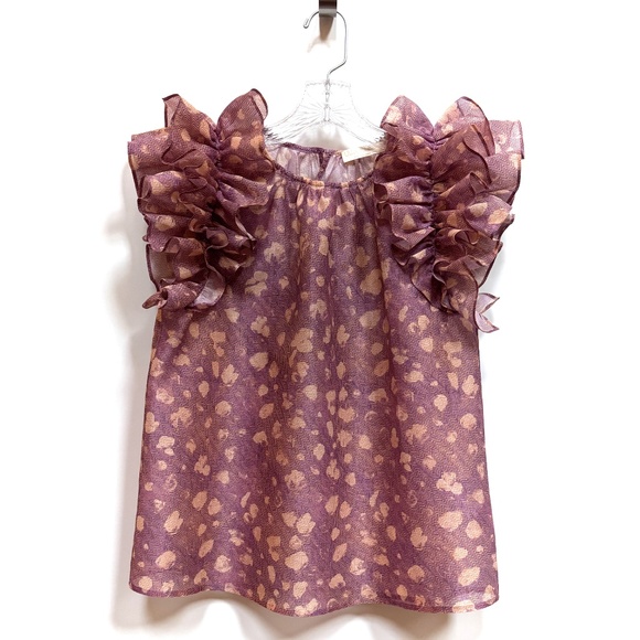 Ulla Johnson Manon Ruffled Short Sleeve Blouse / Top US4 NWOT - Picture 9 of 11